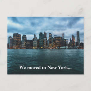 We Moved to New York City Skyline Photo Moving Postcard