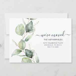 We Moved Watercolor Eucalyptus Moving Announcement
