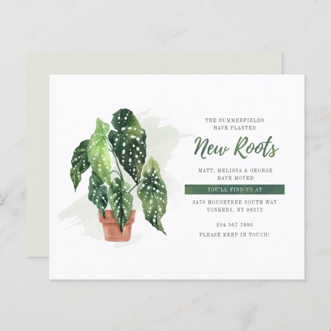 We Moved Watercolor Plants Moving Announcement (Front/Back)