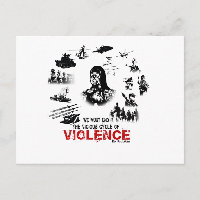 We Must End the Vicious Cycle of Violence! Postcard (Front)