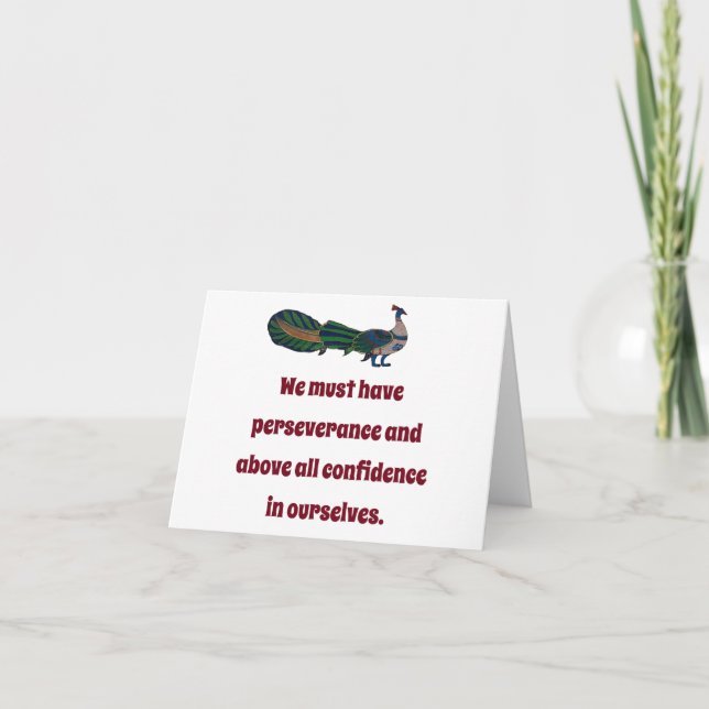 We Must Have Perseverance - Confidence Quote Card (Front)