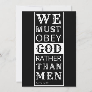 we must obey God rather than men Holiday Card