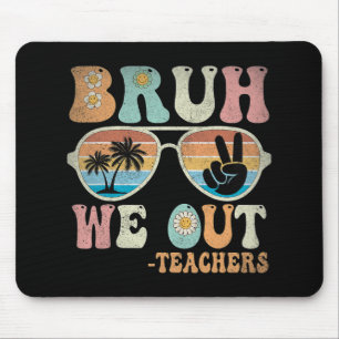 We Out Groovy Retro Teachers Happy Last Day Of Sch Mouse Pad