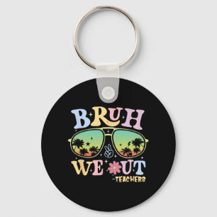 We Out Teachers Groovy Retro Happy Last Day Of Sch Key Ring