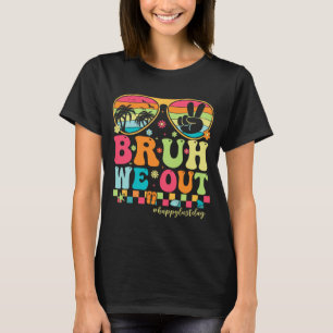 We Out Teachers Happy Last Day Of School Groovy  T-Shirt