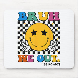 We Out Teachers Last Day Of School Retro Groovy Mouse Pad