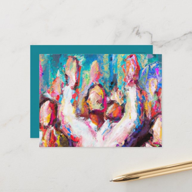 We Praise Thee Abstract Postcard (Front/Back In Situ)