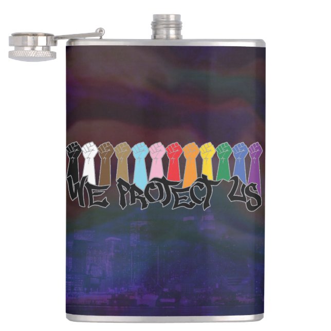 We Protect Us Hip Flask (Opened)