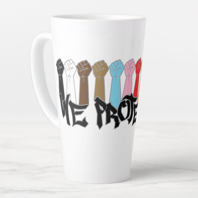 We Protect Us Latte Mug (Left Angle)