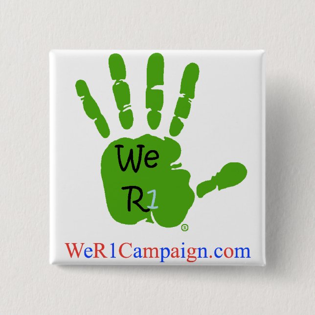 We R1 Green Hand Button (Front)