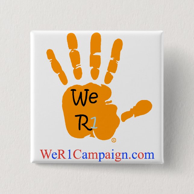 We R1 Orange Hand Button (Front)