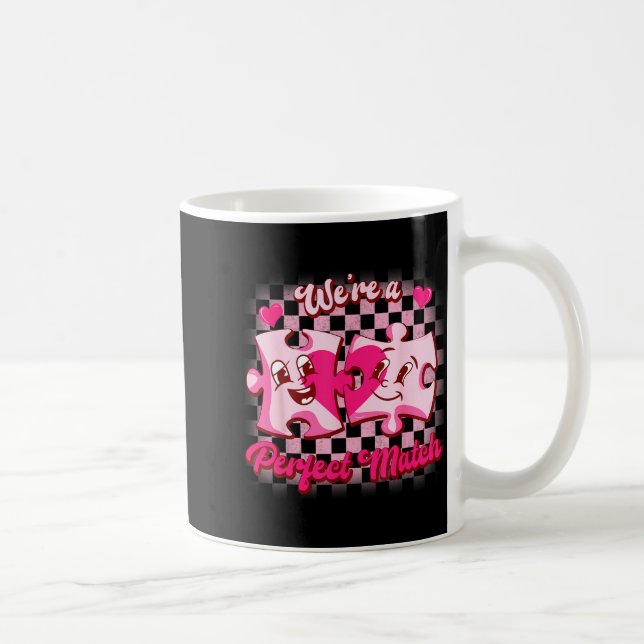 We’re A Perfect Match Love Puzzle Funny Valentines Coffee Mug (Right)