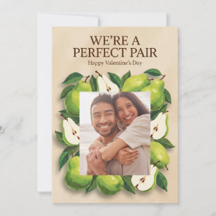 We’re A Perfect Pair Cute Pear Valentine's Day Holiday Card