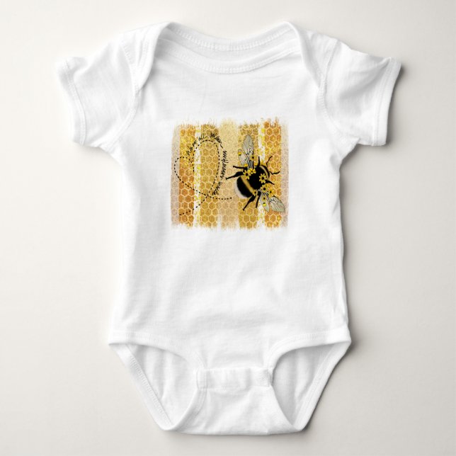 We’re All Golden Sunflowers Inside Bee Baby Bodysuit (Front)