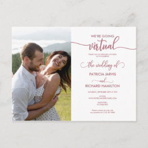 We’re Going Virtual Online Wedding Invitation Postcard