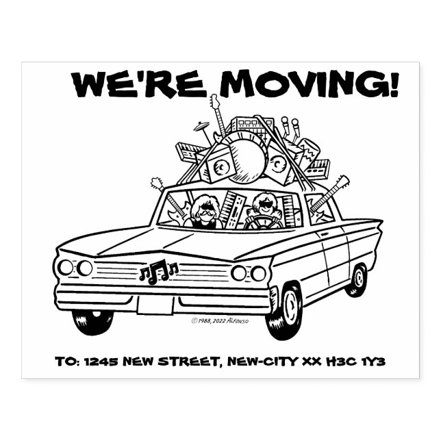 We’re Moving 4" x 5" Rubber Stamp (Imprint)