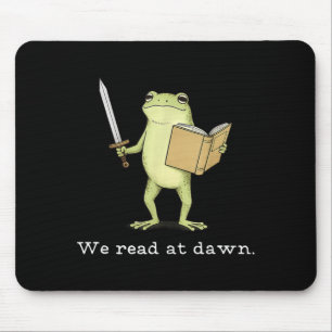 We read at dawn frog fantasy reader mouse pad
