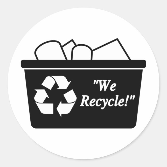 We Recycle Classic Round Sticker (Front)