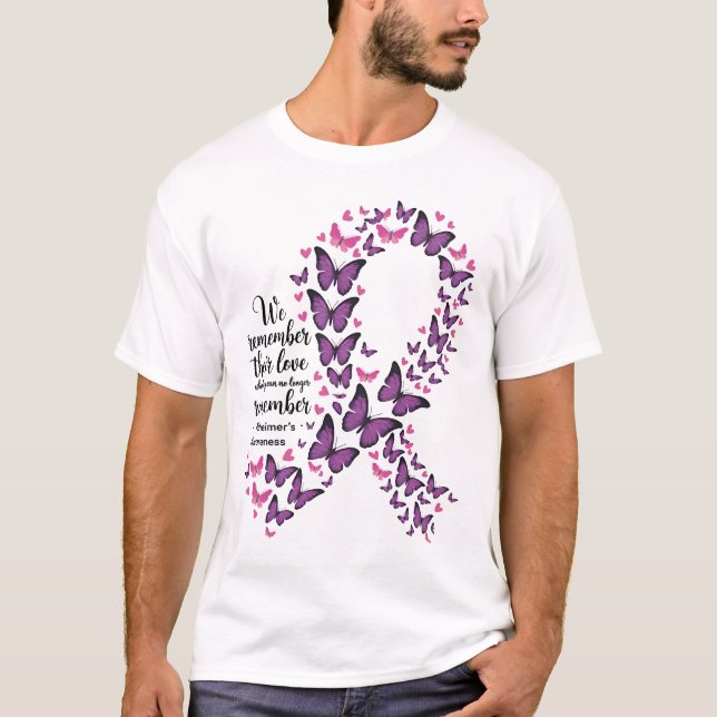 We Remember Love Alzheimer's Awareness Ribbon T-Shirt (Front)