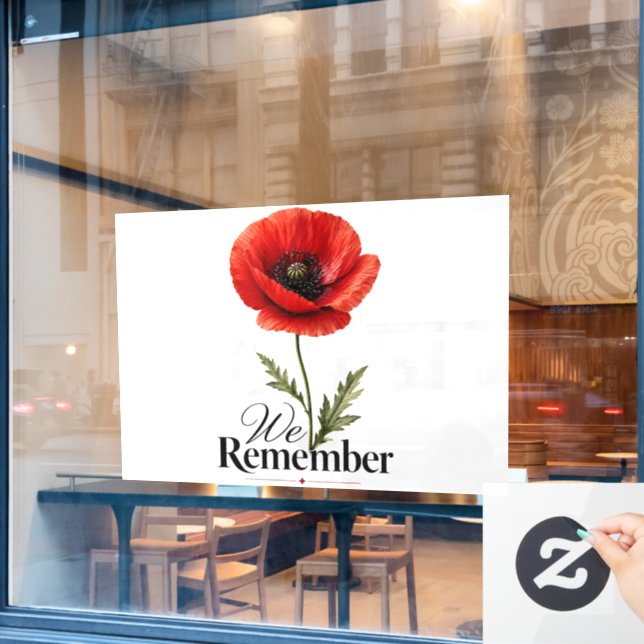 We Remember – Red Poppy Memorial Day Tribute (Cafe Window)