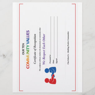 We Respect Each Other Certificate Letterhead