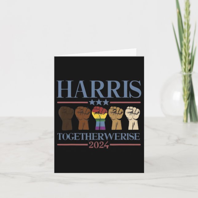 We Rise - Kamala Harris 2024 Lgbt  Card (Front)