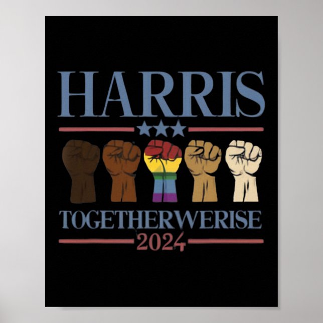 We Rise - Kamala Harris 2024 Lgbt  Poster (Front)