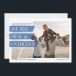 We Rise Modern Holiday Photo Card<br><div class="desc">A modern holiday card design featuring bold typography that says "We rise,  heal and overcome" inspired by the challenges that many families have faced during the covid-19 pandemic,  but overcoming and learning from them and while looking forward to a brighter future as a family.</div>