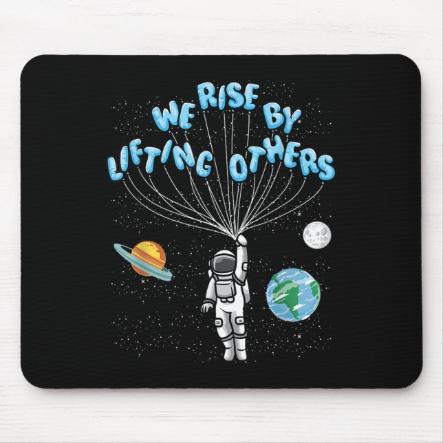 We Rise Motivational Quote - Clic Fit, Short Sleev Mouse Pad (Front)