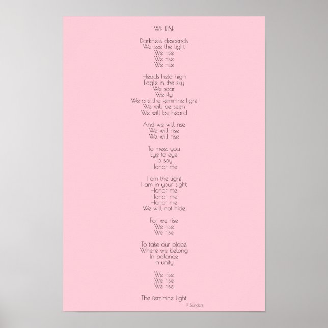 We Rise Poem Poster (Front)