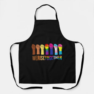 We Rise Together Black Lgbt Gay Pride Support Apron