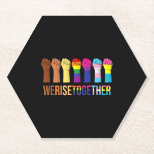 We Rise Together Black Lgbt Gay Pride Support Paper Coaster