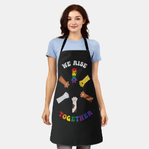 We Rise Together Paw Print Diversity Unity Apron