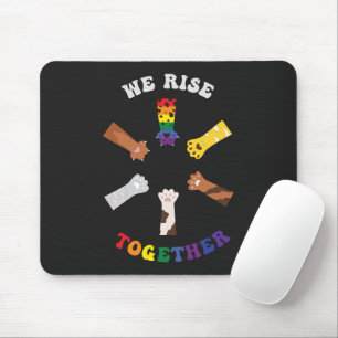 We Rise Together   Paw Print   Diversity   Unity Mouse Pad