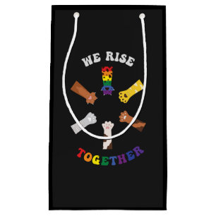 We Rise Together Paw Print Diversity Unity Small Gift Bag