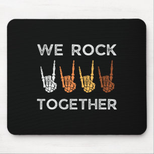 We Rock Together Skeleton Hands Rock Funny Hallowe Mouse Pad