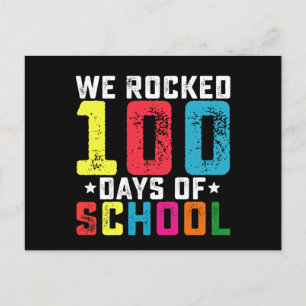 We Rocked 100 Days of School Teacher Student Postcard