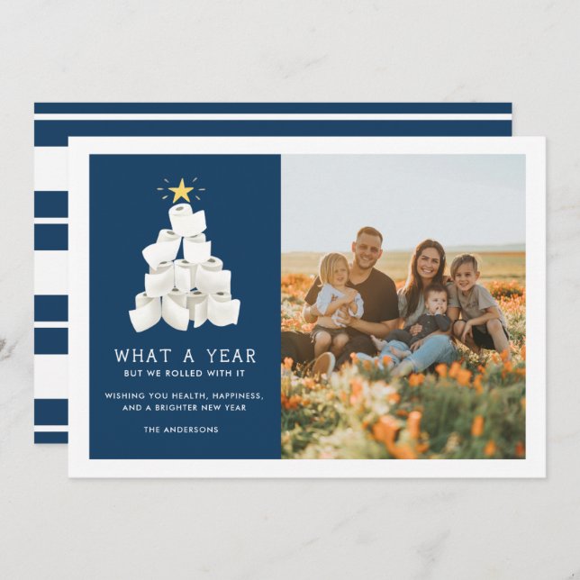 We Rolled With It Funny 2020 Photo Holiday Card (Front/Back)