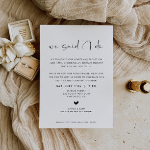 We Said I Do Elopement Reception Invitation