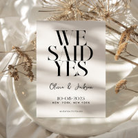 We Said Yes Minimal Chic Modern Wedding