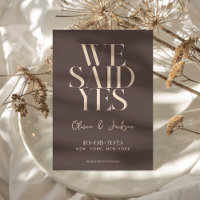 We Said Yes Minimal Chic Modern Wedding