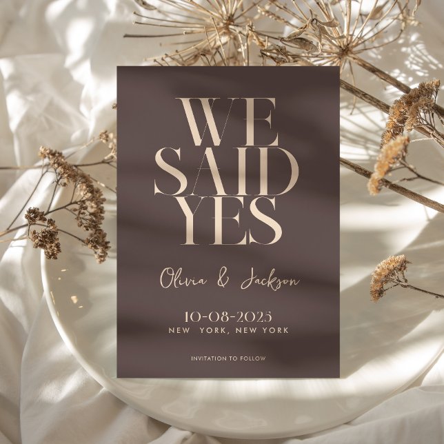 We Said Yes Minimal Chic Modern Wedding Save The Date (Creator Uploaded)