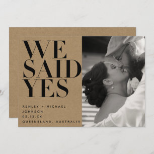 We Said Yes Rustic Chic Photo Wedding Announcement