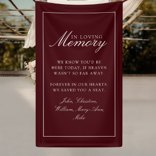 "We Saved You A Seat"  Burgundy Wedding Banner