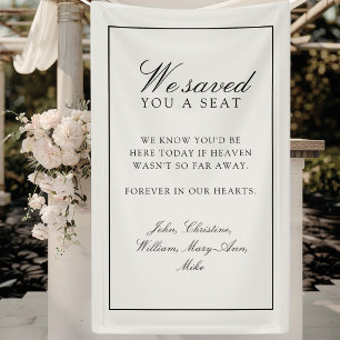 "We Saved You A Seat" Ivory Wedding Banner