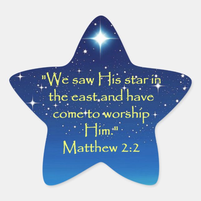 We Saw His Star Scripture Christmas Sticker (Front)