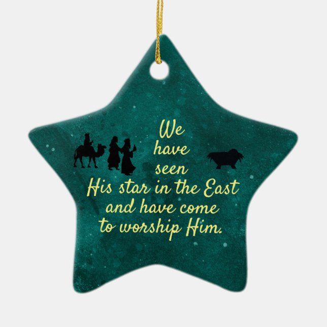 We saw the star ceramic ornament (Front)