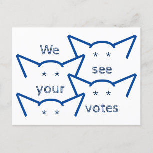 We See Your Votes Congress Cat Lady Cat Ears Postcard
