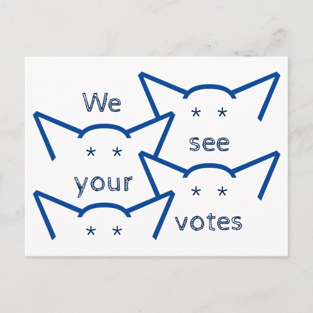 We See Your Votes Congress Cat Lady Cat Ears Postcard (Front)