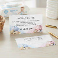 We Shell Sea Coastal Gender Reveal Diaper Raffle